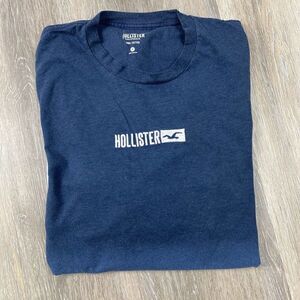 Hollister Shirt Mens Medium‎ Blue Long Sleeve Crew Neck Adult, Casual, preppy